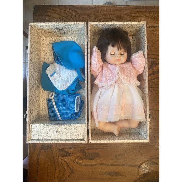 Vintage Vogue Eloise Wilkin Crier Doll With Pink Gown & Accessories In Case - Picture 1 of 16